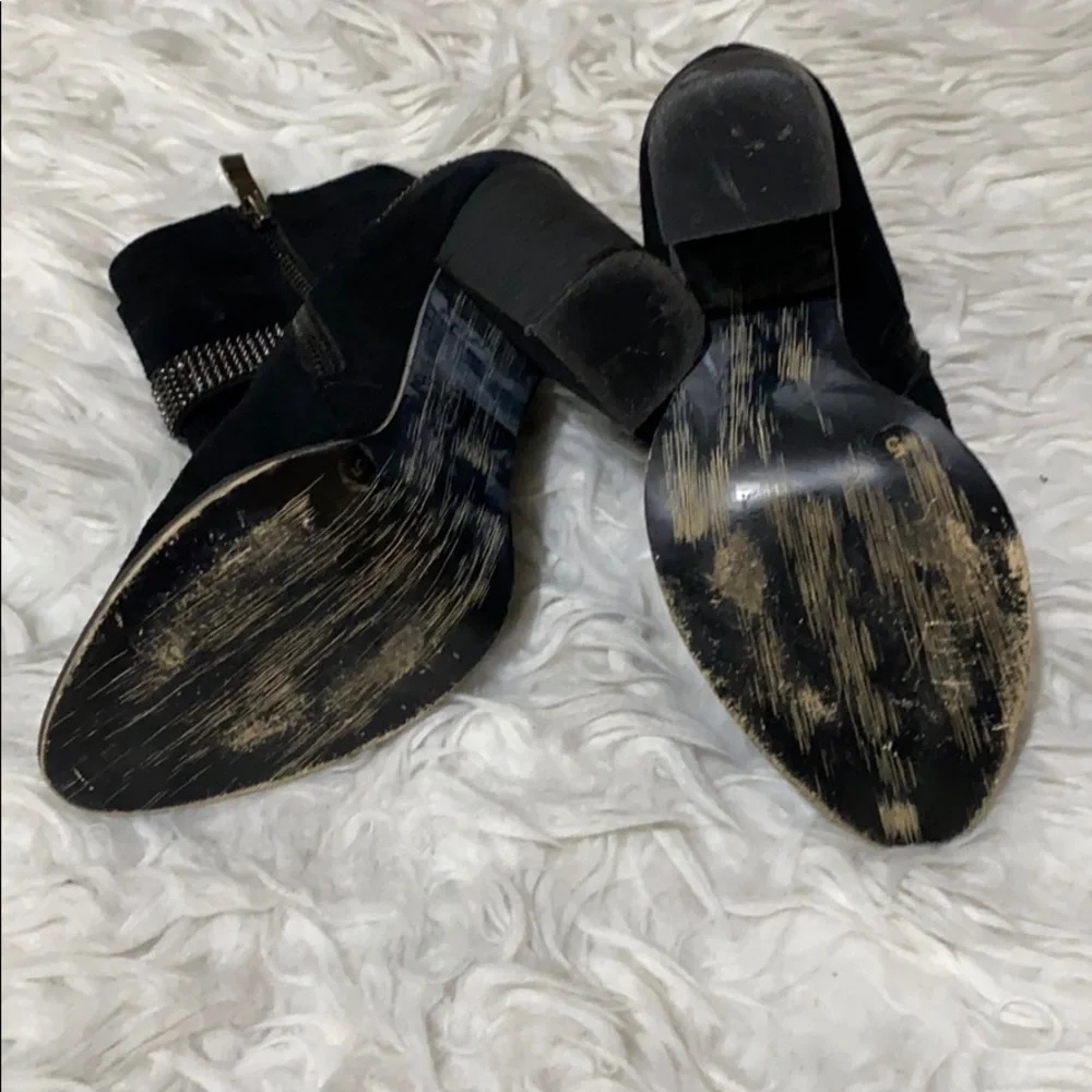 Nine West Zazax Black Suede Western Booties